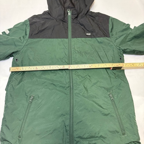 Vans Kids Garnett Windbreaker Jacket Green Black Full Zip Hooded Skate Snow Punk - Picture 8 of 11